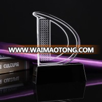 Crystal trophy D shape trophy, dance trophy custom logo.