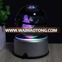 Elegent Crystal K9 Glass Ball 3D Lighting Up Crystal Pokemon Ball LED Base 50mm