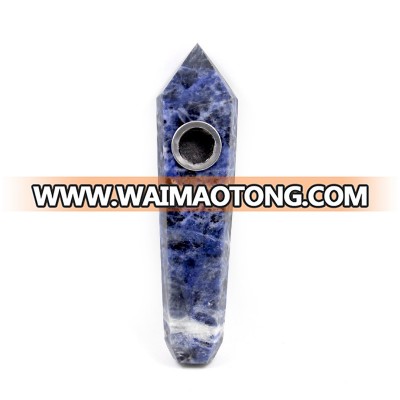 Blue-vein Stone Crystal Smoking Pipe Crystal Point Weed Smoking Pipes Wholesale