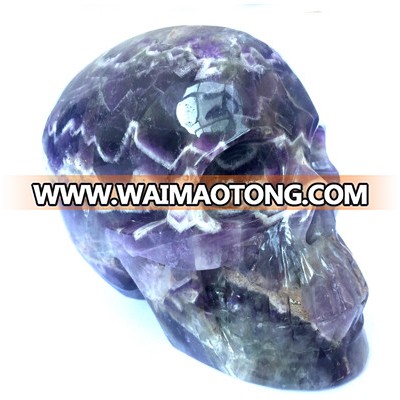 Lifelike Handmade Natural Dream Amethyst Crystal Carving Skulls for Sale