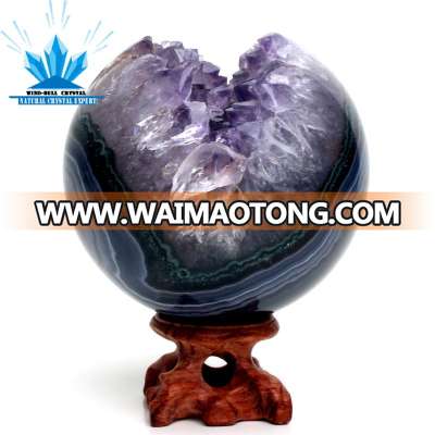 Wholesale Beautiful Natural Amethyst Geode Crystal Ball Sphere Reiki from Brazil