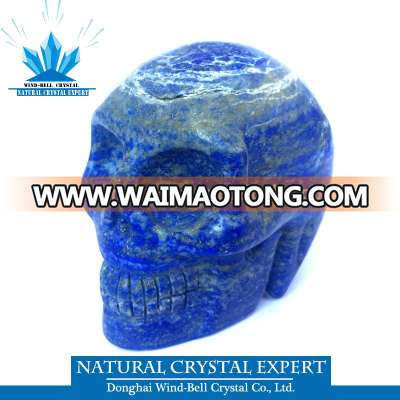 Natural hand carved lapis lazuli crystal skull healing crystal for Sale